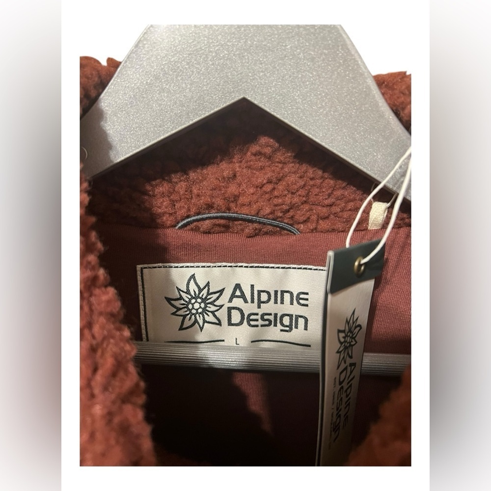 Alpine Design Burgundy Sherpa Pullover – Size Large - Picture 4 of 4